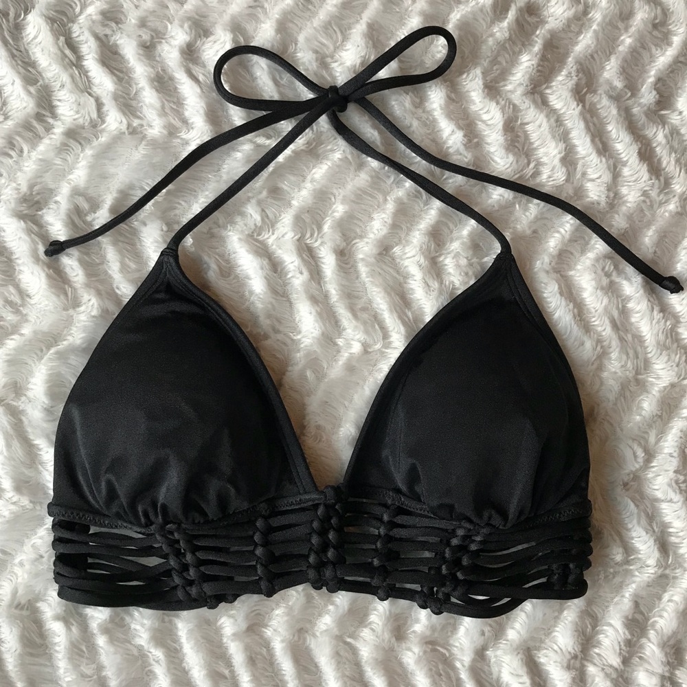 Victoria’s Secret Black Macrame Bikini Top